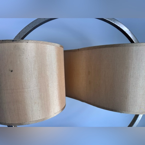 Rare Vintage Modernist Brass Double Shade Circular Table Lamp Sonneman Style MCM - Picture 9 of 11